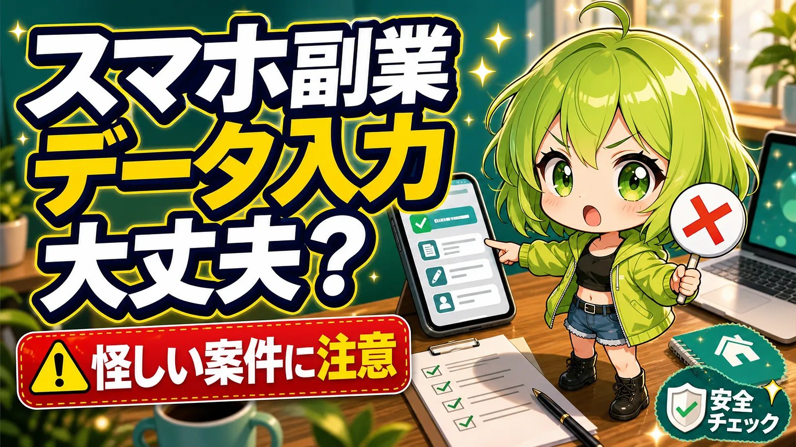 スマホの在宅データ入力副業の安全性と代替案をうらさんが解説するサムネイル